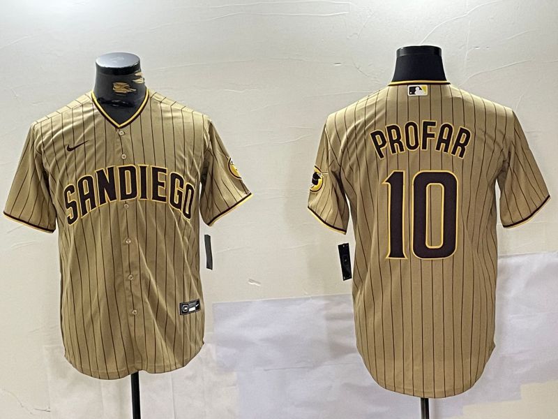 Men San Diego Padres #10 Profar Browm Stripe Game 2024 Nike MLB Jersey style 1008